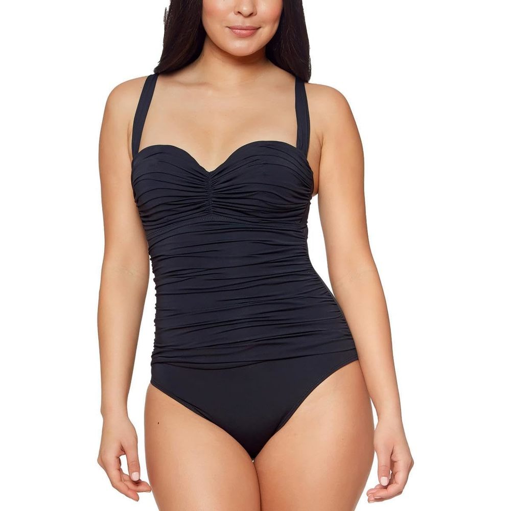Bleu Rod Beattie Women's Kore Shirred Bandeau One-Piece Black 10